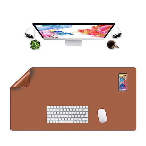 Tapis de souris ordinateur pad marron hydrorésistant grand tapis de bureau 100x50 cm