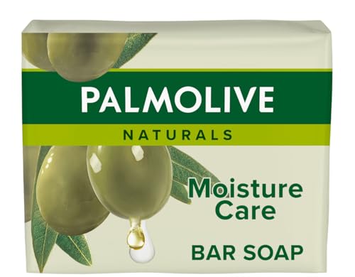 Palmolive Naturals Moisture Care with Olive 4 x 90g Bar Soap - Moisturising Hand Soap - Biodegradable Soap Formula
