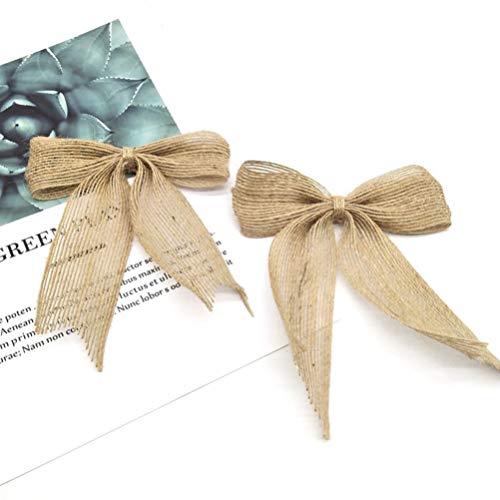 VORCOOL 12 peças de enfeites de laços de juta, árvore de Natal, laço, decoração rústica de juta para