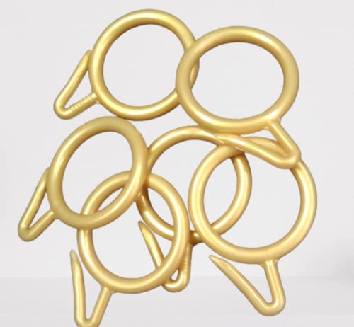 Infinite tech Curtain Hook ID 1.5'' inch [Pack of 25] Curtains Ring Holder Plastic Hooks Golden Color