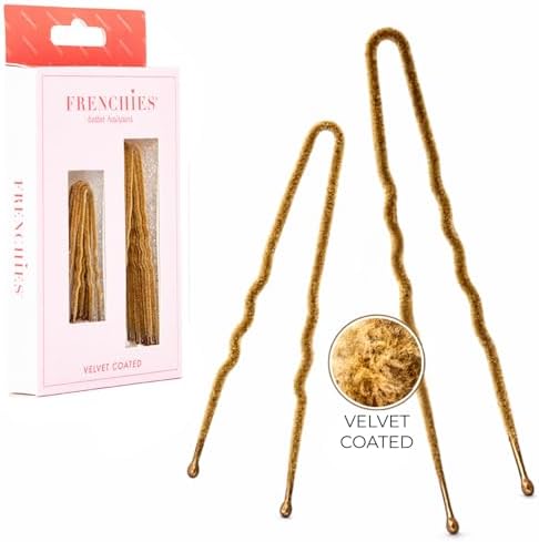 Frenchies Velvet Coated French Hair Pin, Non Slip, 20 Count, Blond