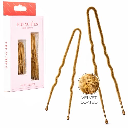 Frenchies Velvet Coated French Hair Pin Non Slip Bobby Pins for Women Premium French Hair Pins for Buns Updos Weddings Extensions and Wigs 20 Count Blond