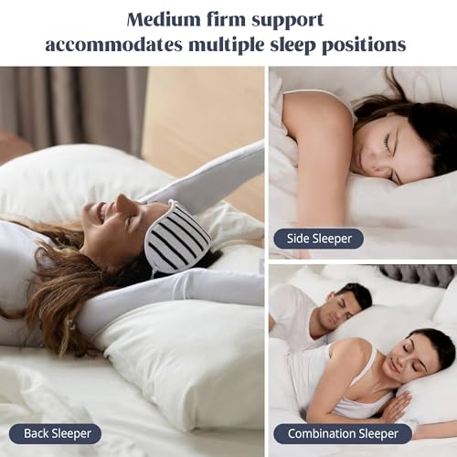 Luxury Goose Down Feather Pillows for Sleeping, Set of 2, Queen Size
