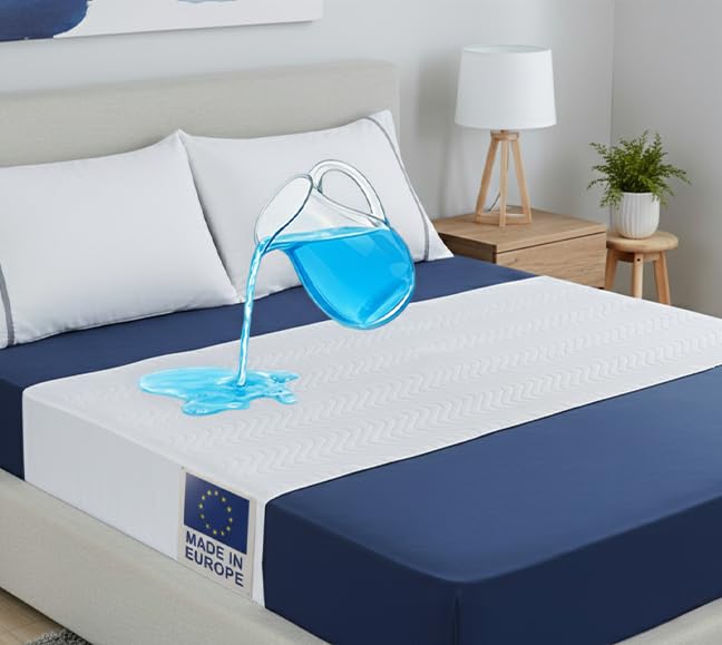 BLUZIMAN® Alèse Imperméable avec Rabats, Protege Matelas Absorbant Fabriqué en Europe, Alese...