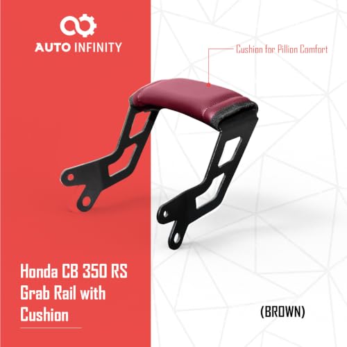 Image of Auto Infinity Grab Rail with Comfort Cushion Compatible with Honda CB350-RS (Red, Pack of 1)