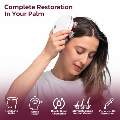 Image of GISMO Smart Electric Scalp Massager - 3D Deep Kneading Head Massager for Stress Relief, Scalp Care & Hair Growth | Cordless USB Rechargeable Full Body Massager for Neck, Shoulders & Back