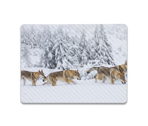 Image of MightySkins Carbon Fiber Skin Compatible with Microsoft Surface Laptop Go 3 (2023) Full Wrap Kit - Wolf Pack | Protective, Durable Textured Carbon Fiber Finish | Made in The USA