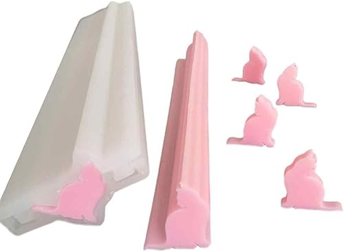 Miniatura 4 de Molde de jabón de silicona de tubo largo en forma de gato, columna de gatito, molde de caramelo de chocolate, molde de vela hecho a mano,