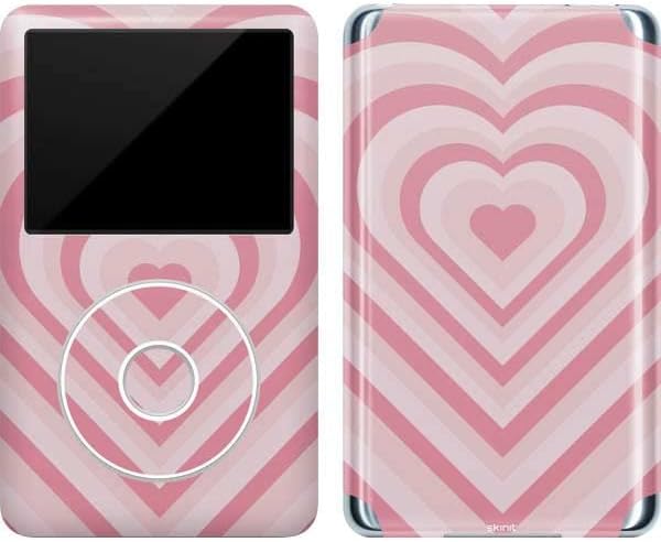 Skinit Decal MP3 Player Skin Compatible with iPod Classic (6th Gen) 80GB - Officially Licensed Originally Designed Pink Heart Pattern Design