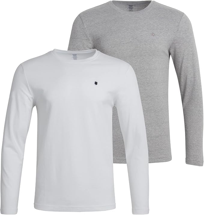 Lucky Brand Mens Long Sleeve Tee Shirts - 2 Pack Soft Cotton Blend Long Sleeve Shirts for Men Lightweight Tag Free Tee Shirts
