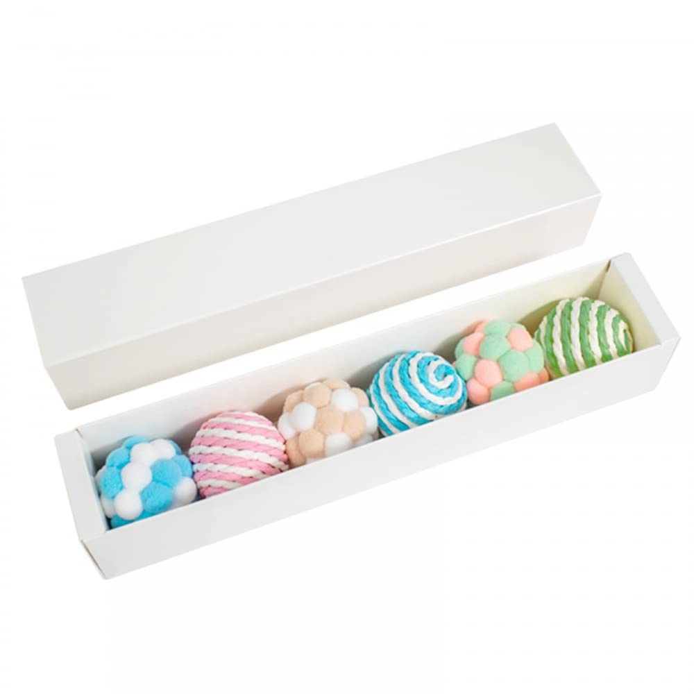 DONGKER 6 PCS Cat Balls,Bite Resistant Kitty Fuzzy Toy with Bell for All Ages Cats