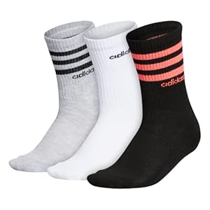 adidas Women’s Women’s 3-stripe 3-pack Crew Socks (pack of 3)