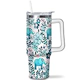 puhnhsv 30 oz Elephant Tumbler with Handle and Straw, 30oz Insulated Stainless Elephant Tumbler...