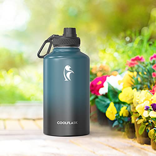 Image of Spout Lid Replacement for 40oz, 64oz, 87oz & 128oz Coolflask Water Bottles, Replacement Twist Lid of 2.22 inch Diameter, Accessories Flip lid with Big Wide Handle, Easy to Carry, Leak- Proof BPA-Free