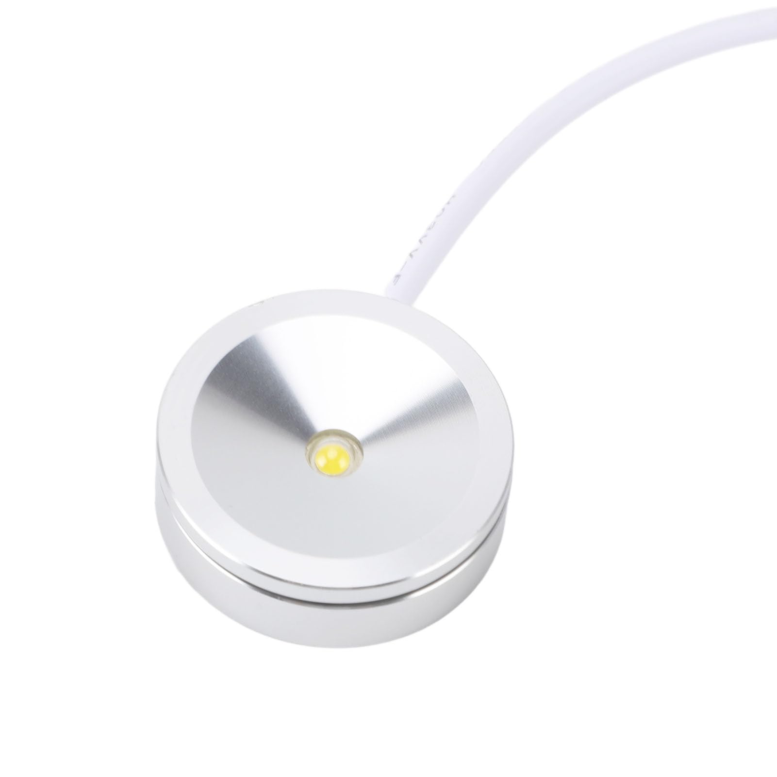 Small Led Light, 2pcs USB Plug 5V 1W Mini Spotlight Usb Mobile Small Round Light with 4.2ft Cable for Display Cabinets, Jewelry Cabinets, Cupboards (White Light)