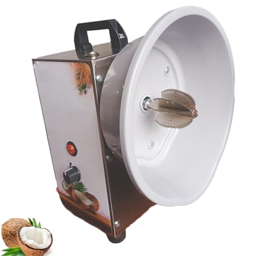 FgdVrelnor Rallador De Coco Eléctrico, Raspador De Coco, Acero Inoxidable, Grosor Uniforme, Velocidad Ajustable, Apto para Restaurantes y Procesamiento De Coco.