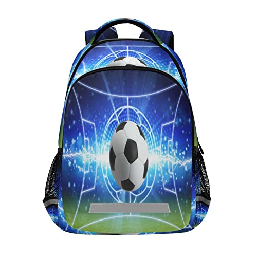 Quteprint Mochila para la escuela, balón deportivo, fútbol, balón de fútbol, mochila de viaje para hombres y mujeres, mochila escolar para libros, bolsa para laptop de 17 pulgadas, mochila casual para