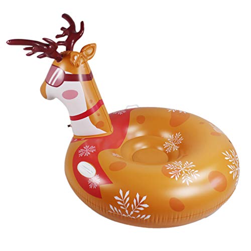 BESPORTBLE 1pc PVC Inflatable Snow Tube Deer Shape Snow Sled for Outdoor Fun High Wear Resistance Lightweight Easy to Clean Space-Saving Design for Camping and Sledding Activities