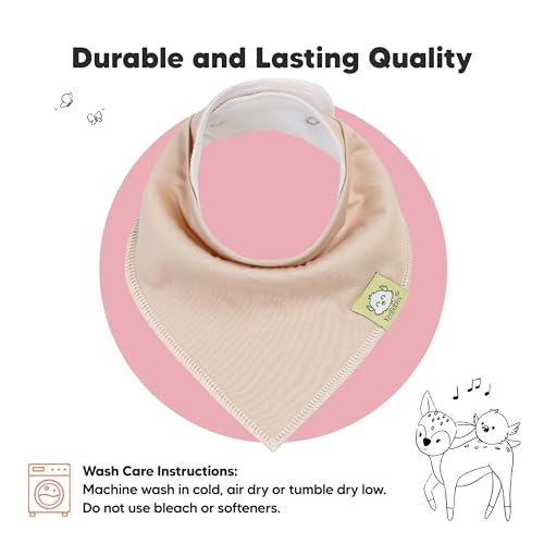 Image of 8pk Organic Baby Bandana Bibs for Drooling and Teething (Muted Pastel) | Super Absorbent, Triangle Baby Drool Bibs for Girls, Boys, 100% Cotton, Extra Soft for Newborn, Infant 0-36 Months