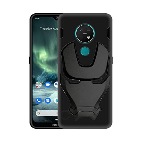 Image of COVERLY Official 3D Touch Feel Trending Real Hero Avenger Logo Mask Soft Rugged Grip Iron Man Super Power Cartoon Movie Silicone Matte Strong Back Cover for Motorola Moto G9 - Black