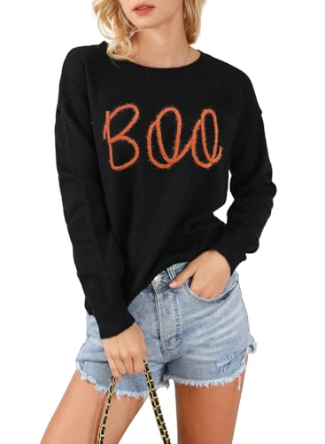 LEMAFER Women 2024 Merry Christmas Round Neck Sequin Letters Sweater Casual Solid Slogan Long Sleeve Pullover Sweatshirt Tops3