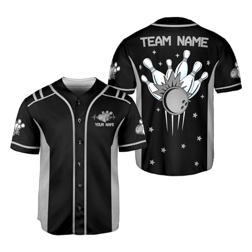 Personalized Bowling Baseball Jersey, Custom Name & Team Bowling Shirt, Uniform for Bowling Team, Bowling Lover4