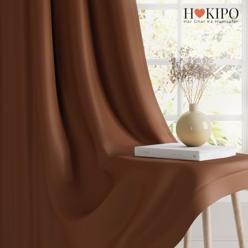 Image of HOKIPO Midnight True Blackout Curtains 7 Feet Long 1 Panel, Brown