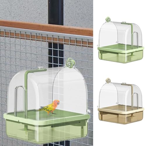 Bañera de pájaros parakeet con modos de ducha doble para aves pequeñas 5