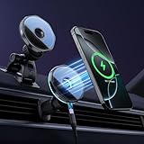 Montaggio versatile su cruscotto e bocchetta di ventilazione: dotato di una potente ventosa e di una clip per bocchetta di ventilazione, questo supporto per auto si adatta alla maggior parte dei veicoli, offrendo una facile installazione e una compatibilità universale con i dispositivi compatibili con Qi.