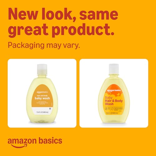 Amazon Basics Tear-Free Baby Hair and Body Wash, Lightly scented, 13.6 Fluid Ounce, 1-Pack, Packaging May Vary - image 2