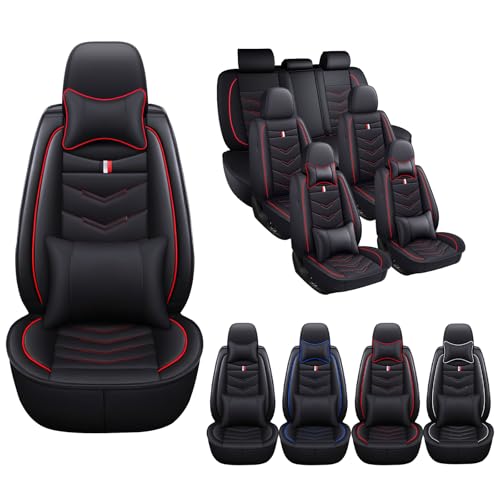 Housses de siège Hyundai Palisade 2020-2026 imperméables auto 7 places noir rouge