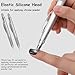 2 Pcs 4-in-1 Silver Nail Dotting Pen, Stainless Steel Nail Dotting Tools for Home Salon, Double-end Nails Art Pens for Blending DIY Design, Rhinestone Picker Tool for Dottings Painting Gradienting