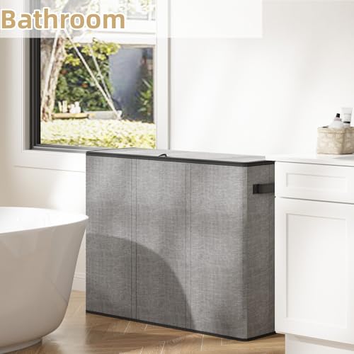 180L Laundry Hamper 3 Section, Large Laundry Hamper with Lid, Dirty Clothes Hampers with Handles, Laundry Basket Organizer for Laundry, Bedroom, Bathroom, Laundry Sorter Baskets, Grey - Image 6