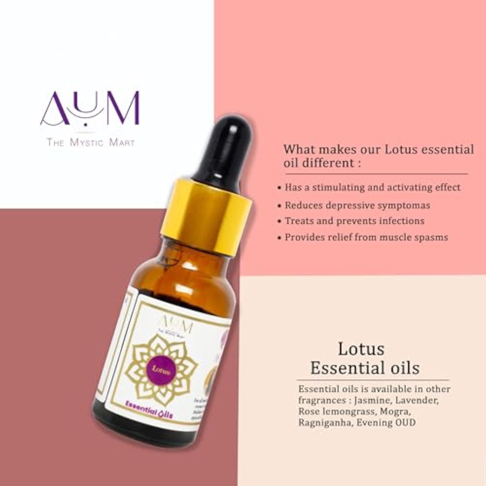 Lotus Essential Oil with Glass Dropper, 10 Ml