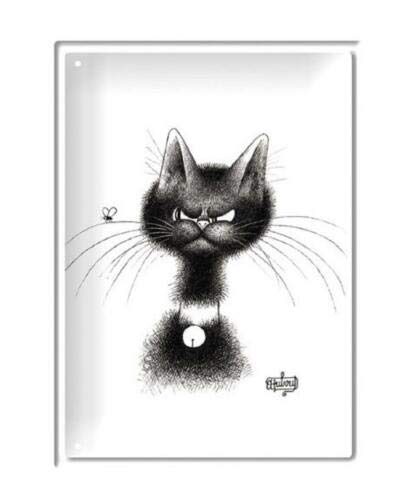 Éditions Clouet 29191 - Petite Plaque métal 15x21 cm Chats de Dubout - La Mouche – vue 2