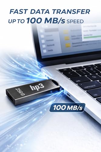 Image of HP3 Pendrive 256 GB, USB 3.0, Fast Data Transfer, 2 Year Warranty