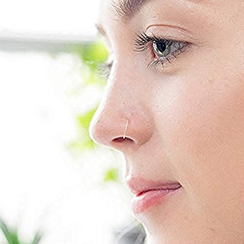 2 Pcs Surgical Steel 8mm Non-Pierced Nose Ring NR01148