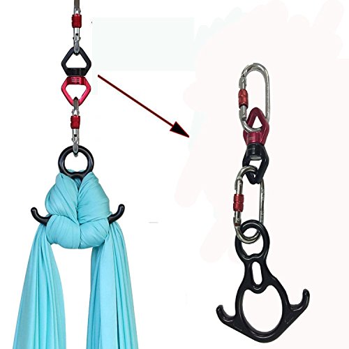 F.life Aerial Silk Hardware Kit-Heavy Duty 30 Kn Rescue Figure 8 & 30 Kn Swivel & 25 Kn Steel Carabiners Yoga Hammock Rigging 360 Spin Rotational Device #TOP1