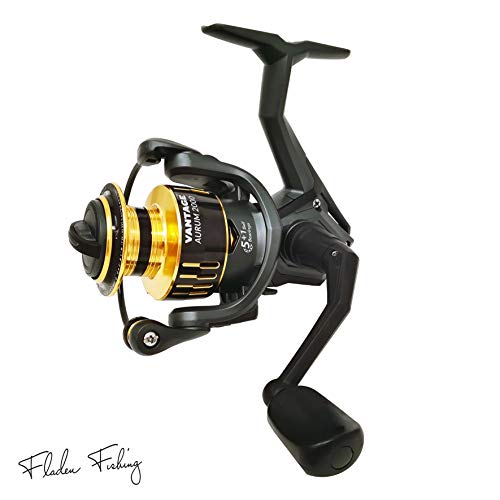FLADEN Fishing - Vantage AURUM Ultra Light Fixed Spool Reel Size 20 with 5+1 Ball Bearings, Instant Anti Reverse and Spare Spool - Ideal for Drop Shotting [11-9020]