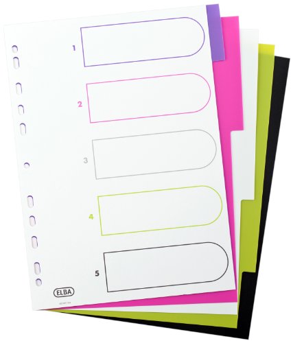 Intercalaires A4 plastique 300 µ ultra rigides et durables Elba myColour