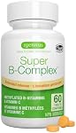Igennus Super B-Complex - High Strength Methylated B Vitamins, Clean Label | Sustained Release, Methylfolate, B12 Methylcobalamin, B6 & Vitamin C, Flush-Free Niacin, Energy & Mood, 60 Vegan Tablets