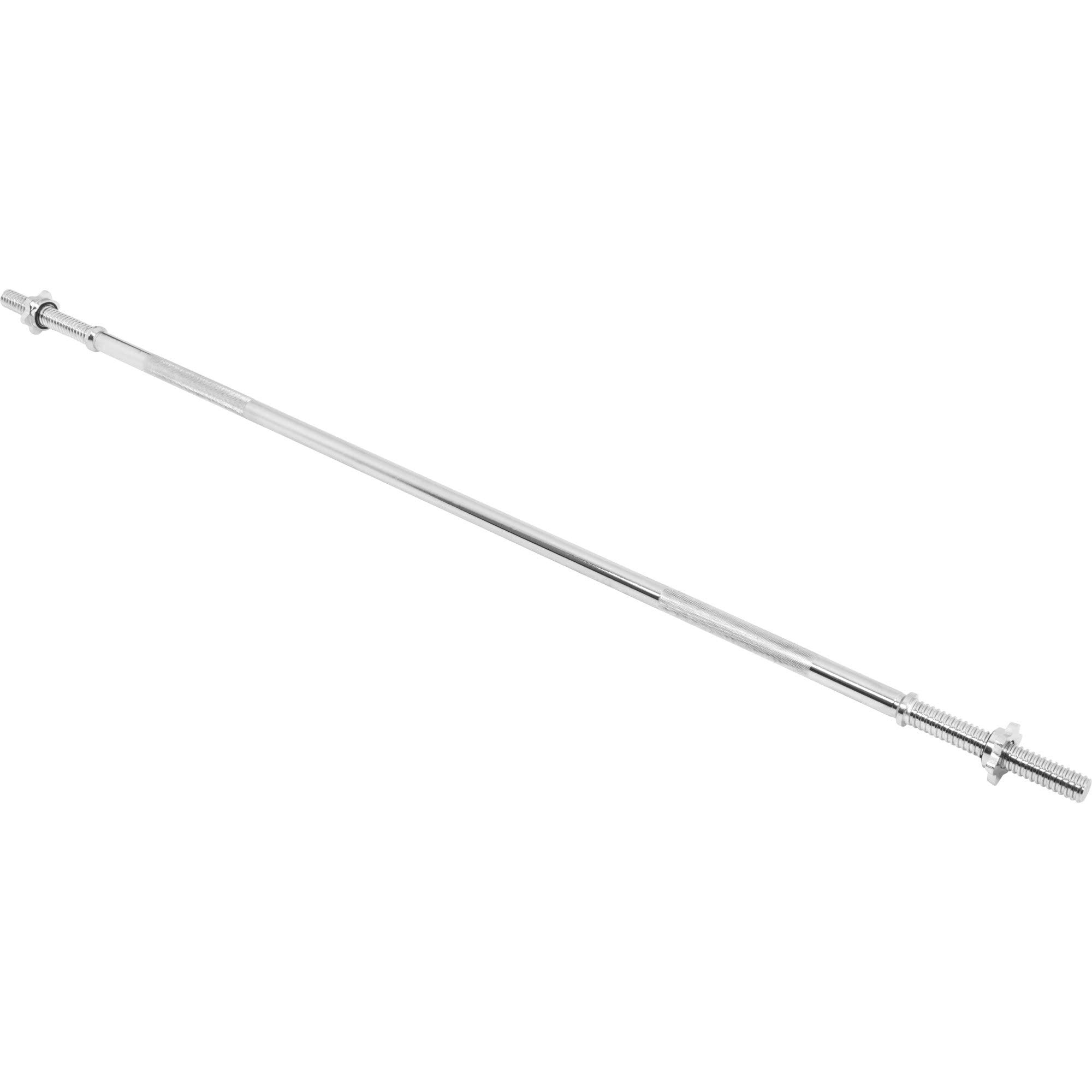 GORILLA SPORTS® Langhantelstange - 170 cm lang, Ø 30 mm, bis 200 kg Belastbar, inkl. 2 Sternverschlüsse, Gerändelt, Verchromt - Langhantel, Lang Hantelstange, Langhantel-Stange