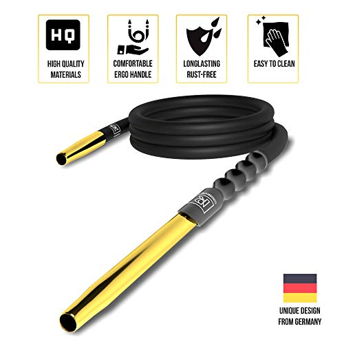M. ROSENFELD Shisha Schlauch mit Mundstück – 150cm Soft-Touch Silikonschlauch Matt {lebensmittelecht} inkl. Adapter… – Bild 4