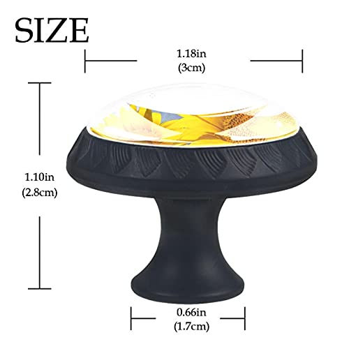 Design multicolore pour ce lot de 4 boutons de tiroir fleuris - 5