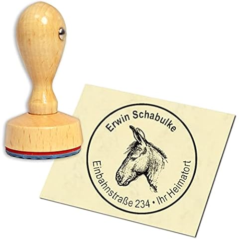 Personalised Wooden Donkey Head Address Stamp Cover