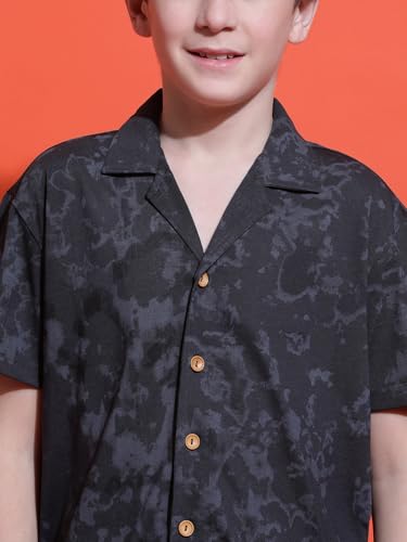 Image of Li'l Tomatoes Boys 100% Cotton Night Suit | Summer Printed Shirt & Shorts Set | Soft & Breathable Sleepwear | 9-16 Years