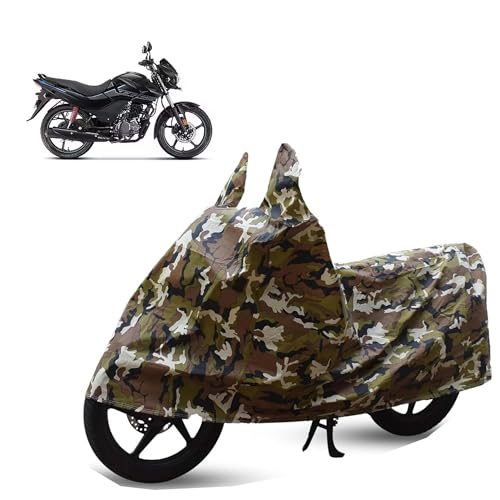 Image of Sulfar Bike Cover for Hero MotoCorp Passion Xtec (110cc Connected) | Waterproof, Dustproof & UV Protected | All Weather Two Wheeler Cover (Army Green) New 2026 Variants