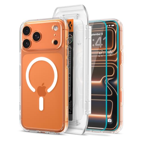 Protection iPhone 17 Pro Spigen Ultra Hybrid MagFit Coque Transparente et Verre Trempé