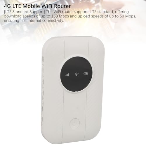 Image of 4G LTE Travel Router with 72 Hour Standby Time and LED Display. Portable WiFi Hotspot with SIM Slot for Laptops and Tablets in Europe and Asia