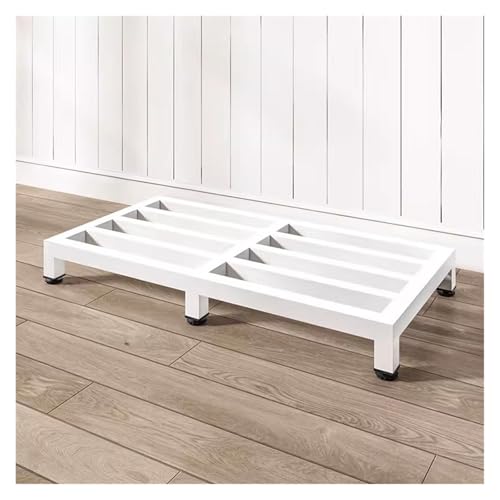 JINMLBO Metal Plant Pot Stand Feet, Warehouse Supermarket Floor Shelves, 10cm Heightening Cookers Base Tray, Fridge Air Conditioner Base Stand(White,150x50x10cm)